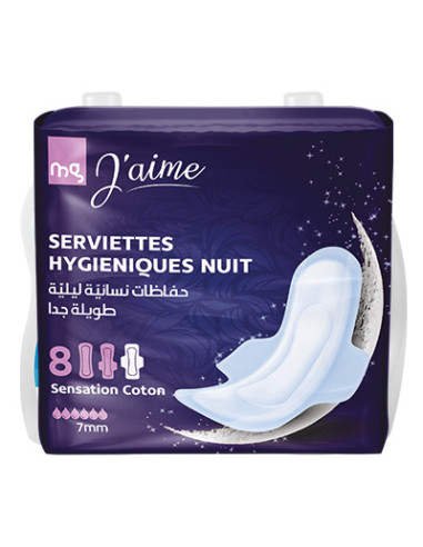 Serviettes féminines existe en plusieurs tailles MG J'AIME