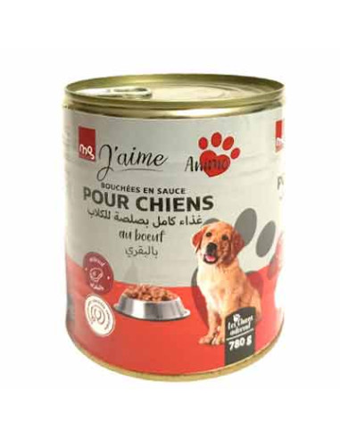 Bouchées en sauce au bœuf pour chiens mg j'aime