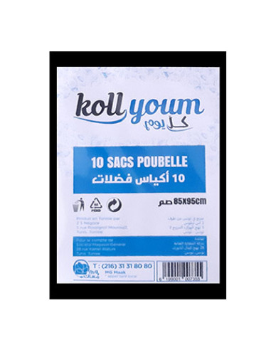 10 sacs poubelle 100L KOLL YOUM